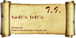 Turós Irén névjegykártya